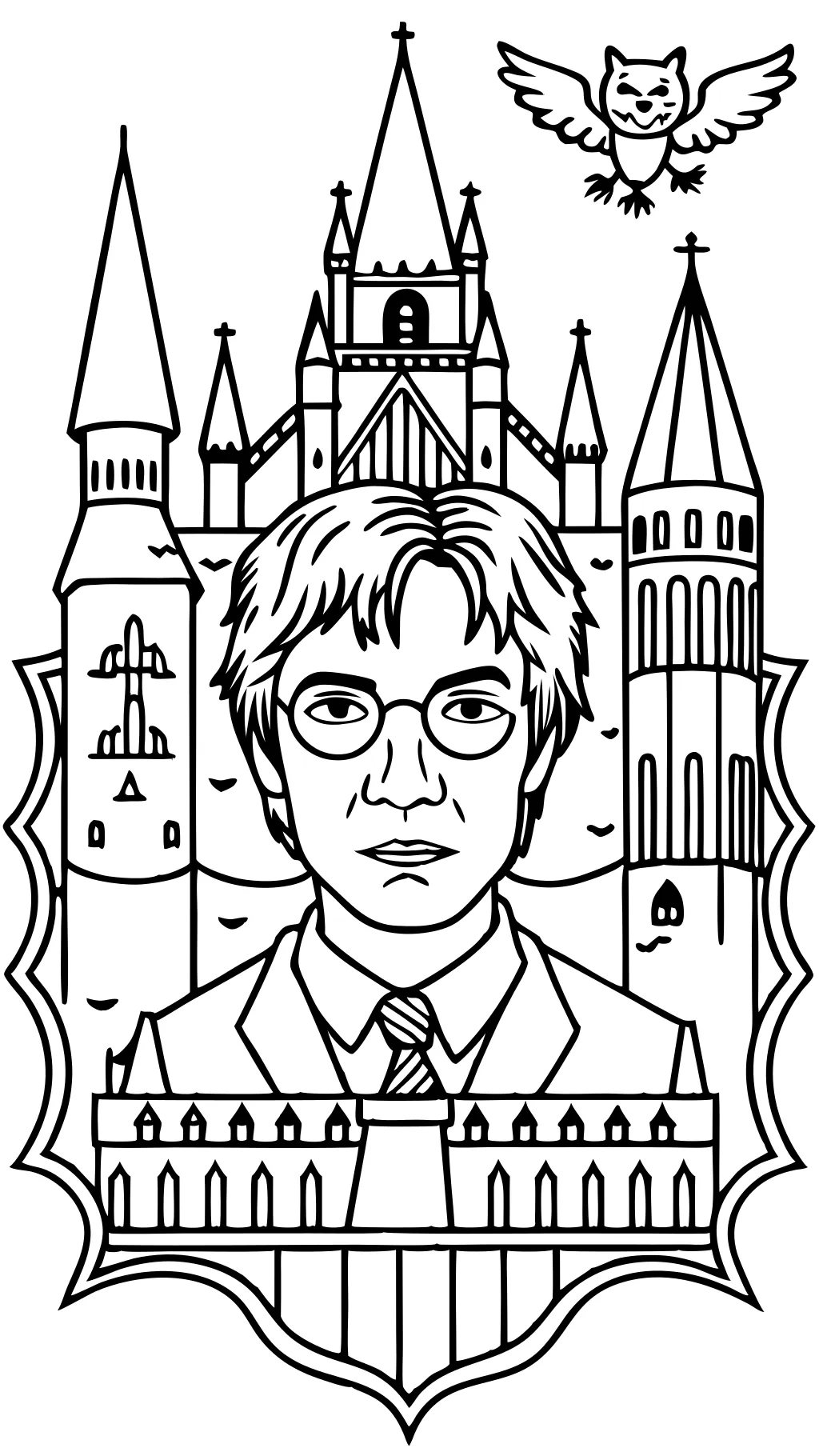 coloration Harry Potter dans les pages